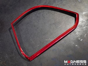 Alfa Romeo Giulia Speaker Frame Trim - Carbon Fiber - Red Candy